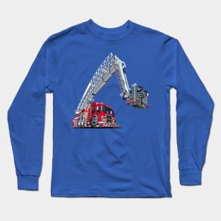 Cartoon Fire Truck Long Sleeve T-Shirt